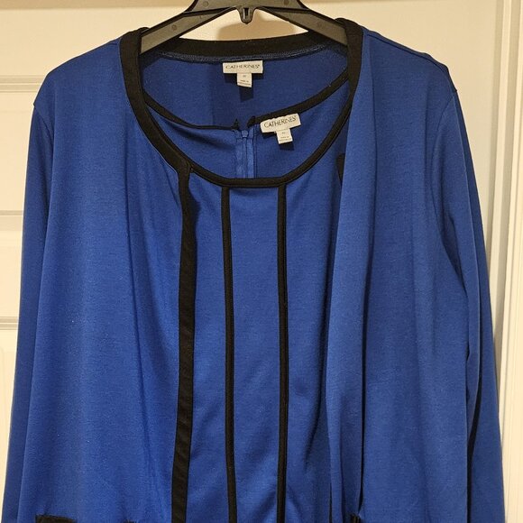 4X Women's Saphire Sleeveless Fit and Flare Dress with Matching Jacket - Picture 3 of 6